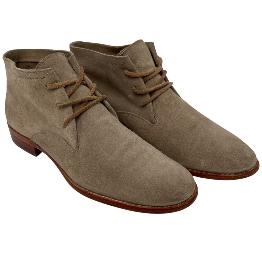 Frye Carly Chukka Taupe Leather Suede Boots Women's Size 9 B EUC